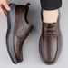 Casual Leather Shoes Men's Large Size Leather Round Head Lace-up Soft Sole Soft Surface Work Men's Shoes_vogvips.com