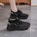 Summer Women's Shoes Breathable Hollow Mesh Shoes Women Korean Version Versatile Thick-Soled Knitted Sports Shoes Casual_vogvips.com