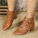 326-89 Fashion Pointed Coarse Heel Warm And Elegant Highlighting Denim Women's Boots_vogvips.com