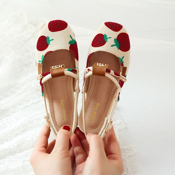 Kids' Shoes Hot Selling Ins Trendy Simple Cloth Sandals For Girls Big Kids Summer Light Soft Bottom Strawberry Cap Toe Girls Sandals_vogvips.com