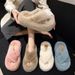 7cm Thick Soled Cross 2024 Autumn/winter New Korean Version Fashionable And Versatile Warm Plush Cotton Slippers For_vogvips.com