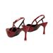 2026 New Model Pointed Toe Stiletto Red Patent Leather High Heel Sandals Women, Backless Closed Toe, Fashionable_vogvips.com