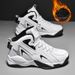 Autumn And Winter New Ultra Fiber Leather With Plush Rubber Sole Basketball Shoes, Extra Large Trendy Shoes_vogvips.com