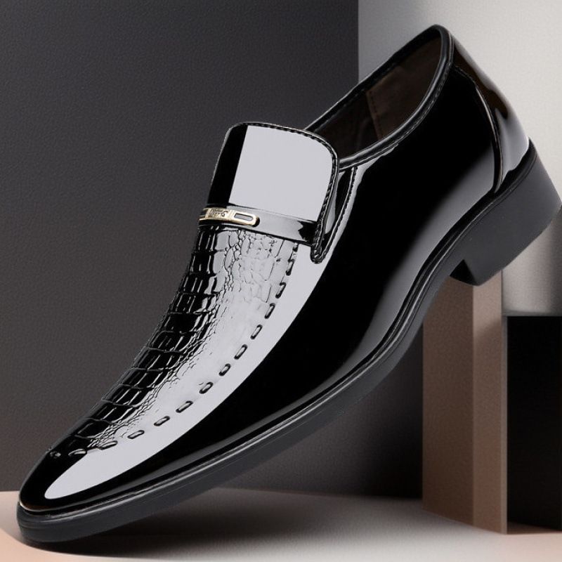 Autumn Large Size Leather New Business Formal Pointed Toe Shiny Youth Korean Style Casual Breathable Shoes Men's Trend_vogvips.com