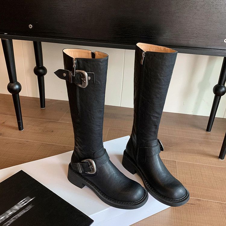 Women's 2025 Winter Long Thick Heel Single Western Riding Boots High Tube Super Stylish Over-the-Knee Slimming_vogvips.com