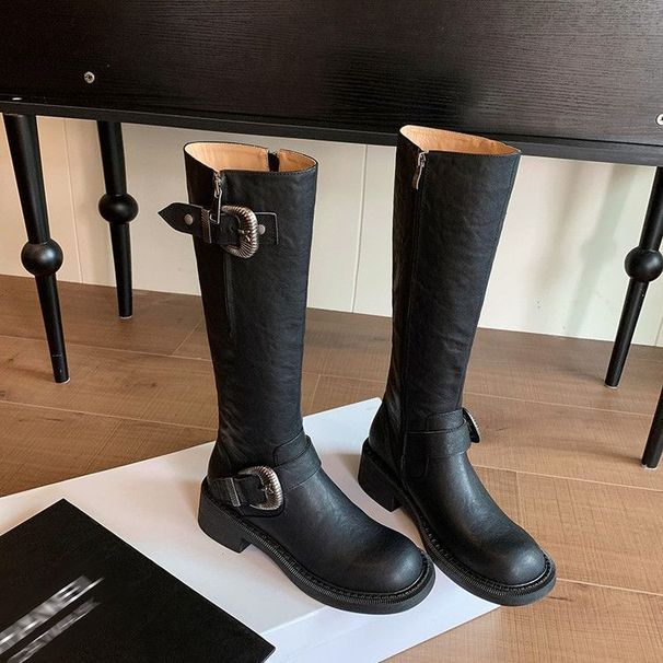 Women's 2025 Winter Long Thick Heel Single Western Riding Boots High Tube Super Stylish Over-the-Knee Slimming_vogvips.com