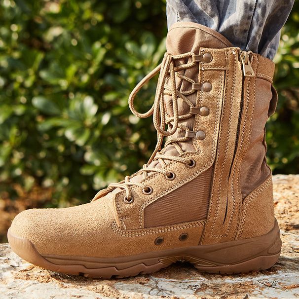 Tactical Boots Sand-colored Xinyu With Zipper Ultra-light Combat Boots Desert Boots Desert Boots Sand-colored Combat Boots_vogvips.com