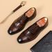 Euro Step Summer Business Formal Crocodile Pattern Embossed Men's Genuine Leather Cow Carved Oxford Shoes_vogvips.com