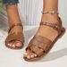 Summer Women's Wide Width Flat Sandals - Gladiator Beach Shoes For Casual Comfort_vogvips.com