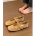 2025 Spring And Autumn One-Strap Square Toe Mary Jane French Fairy Flat Shallow Mouth Single Fashion Grandma Shoes_vogvips.com