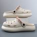 Men's Summer Slippers Outdoor Wear Thick Sole Breathable Non-Slip Closed Toe EVA Sandals Odor Resistant Height Increasing Slip-On Shoes_vogvips.com
