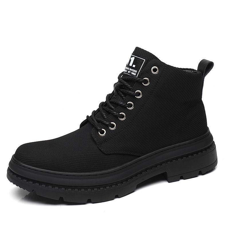 European Warm Series Martin Short Breathable Korean Style High-top British Workwear Men's Boots Mid-top Casual Trendy Shoes_vogvips.com