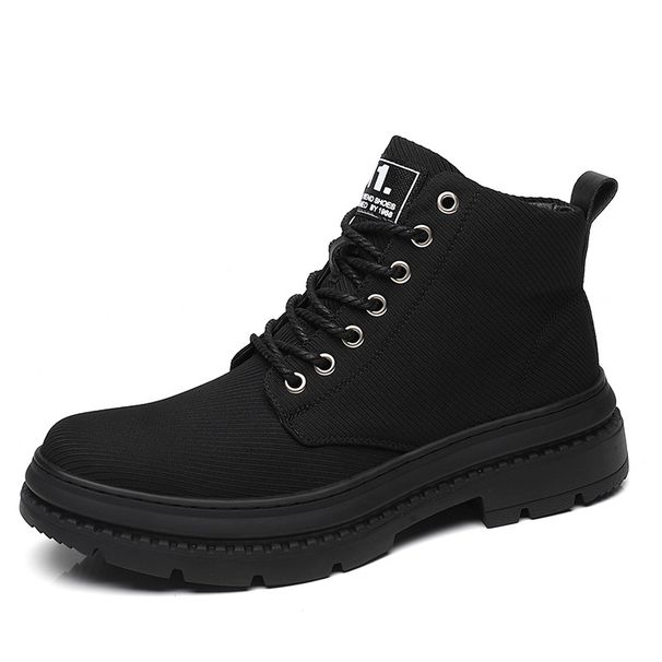 European Warm Series Martin Short Breathable Korean Style High-top British Workwear Men's Boots Mid-top Casual Trendy Shoes_vogvips.com