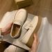 French Le Fu Women's 2025 New Summer Spring Single Thick Soled Explosive Evening Beans With Skirts Small Leather Shoes_vogvips.com