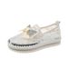 Women's Shoes Single Shoes For Women New Thick Soled Bow Slip On Loafers Rhinestone Mesh Soft Soled Casual Shoes_vogvips.com