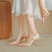 BJM-2 Patent Leather High Heels Open Back Stiletto Sandals Women New Summer Pointed Toe One Strap Large And Small Size_vogvips.com