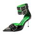 2025 Summer And Fall New Punk Style Metal Rivets Patent Leather Buckle Strap Pointed Fine Heel Sandals Wear Comfortable Lightweight Exquisite_vogvips.com