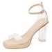 Crystal Glass Transparent High Heels For Women, Spring/Summer Chunky Heel French Sandals, 2025 New Women's Shoes_vogvips.com