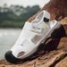 Baotou Men's Sandals Large Size Lightweight Casual Beach Shoes With Velcro Summer Hollow-Out Youth Driving Shoes_vogvips.com