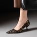 7032 European And American Simple Style Thin Heel High Heels Women's Shallow Mouth Pointed Toe Versatile Slimming_vogvips.com
