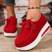 Spring/Autumn Sneakers Women Running Shoes Outdoor Breathable Lace-up Thick Bottom Casual Comfortable Shoe Large Size_vogvips.com