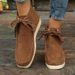 Plus Size Women's 2024 Autumn Winter New Round Toe Front Lace-up Platform Sole Fashion Short Boots For Women_vogvips.com