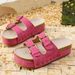 Women's Shoes Large Size Thick Bottom Rivet Sandals Metal Buckle Beach Women's Shoes Shoes_vogvips.com