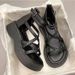 Women’s Shoes Summer New Platform Thick Soled Shoes Buckle Sandals High Grade Retro Pure Color Simple Beach Roman Shoes_vogvips.com