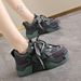New Spring And Summer Daddy Women's Mesh Surface Increased Leather Thick Bottom Lightweight All-match Thin White Shoes_vogvips.com