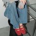 Spring Red Bowknot Small Shoes Women Spring And Summer Genuine Leather Retro Shallow Mouth Rivet Ballet Flats_vogvips.com