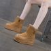 Thick-soled Small Snow Boots Women's Thick-soled Inner Height-increasing Short Boots Cold-proof And Hairy Casual Warm Women's Shoes_vogvips.com