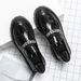 2025 New Men's Large Toe Thick Sole Height Increasing Patent Leather Glossy Casual Chunky Heel Loafers Hairstylist_vogvips.com