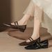Autumn Winter New Style Single Square Toe Retro Thick One Strap Mary Jane Low Heel Shallow Mouth Leather Shoes Sole Soft_vogvips.com