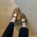 2025 New Niche Round Toe Button Shallow Mouth Horsehair Leopard Print Mary Jane Women's Shoes Single Shoe Women_vogvips.com