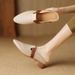 French Breathable Hollow Bag Head Half Slippers Women's Soft Leather Round Head Sandals Lazy Low Heel Muller Shoes_vogvips.com