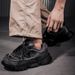 European Warm Series Dad 2025 New Style Top Layer Cowhide Big Shoes Men's Pointed Toe Low-Cut Rhino Martin Boots_vogvips.com