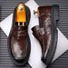 Euro Step New Genuine Leather Casual Loafers Breathable British Style Men's Trendy Shoes First Layer Sheepskin Korean Version_vogvips.com