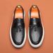 British Style One Legged Tassel Loafers Men's Casual Shoes, Versatile And Fashionable Patterned Bean Shoes For Men_vogvips.com