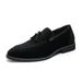 Suitable For All Seasons British Style Casual Slip-On Pointed Toe Leather Shoes For Men Summer Korean Version Suede Tassel Hair Stylist Loafers_vogvips.com