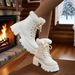 Women's Winter Lace-Up Fleece Lined Martin Boots British Style plus Size Platform Cotton Shoes Warm Cross Border Oxfords_vogvips.com