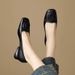 Soft Leather Flat For Women, French Retro Style Shallow Round Toe Mary Jane Sho, Versatile And Comfortable Women's_vogvips.com