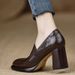 Waterproof Platform Single Shoes, Fall 2025 New Black Fashion Square Head Solid Color Thick Bottom Coarse Versatile High_vogvips.com