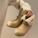 Reserved~ Women's Shoes Bear Bow Tie 2025 Winter New Leather Two-Way Wear Fleece-Lined Non-Slip Warm Snow Boots_vogvips.com