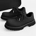 ShoeVault Matte Derby For Men, High-End Cleanfit, Large Toe, Black Work Shoes, Thick Sole, Height Increasing, Commuter Niche_vogvips.com