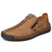 Handmade Leather Men Shoes Casual Slip On Loafers Breathable Leather Shoes Men Flats Hot Sale Moccasins Tooling Shoes Plus Size_vogvips.com