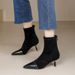 Women's High-heeled Ankle Boots With Stiletto Heels, 2025 New Winter Pointed-toe Chelsea Women's Boots, French-style Coffee-colore_vogvips.com
