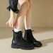Autumn Winter New Black Martin Women's 2025 Motorcycle Versatile Thick-Soled Short Boots For Petite Women_vogvips.com