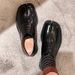New Split Toe Women S Horseshoe And Pig Hoof Small Leather Lace Up Casual British Style Lefu Shoes_vogvips.com