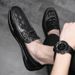 Euro Step Top Layer Cowhide New Genuine Leather Breathable Casual Single Loafers Men's Shoes_vogvips.com