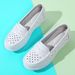 In-stock Women's Nurse Shoes With Soft Soles, Breathable, Hollowed-out Design, Air Cushion, White Hospital Work Shoes,_vogvips.com
